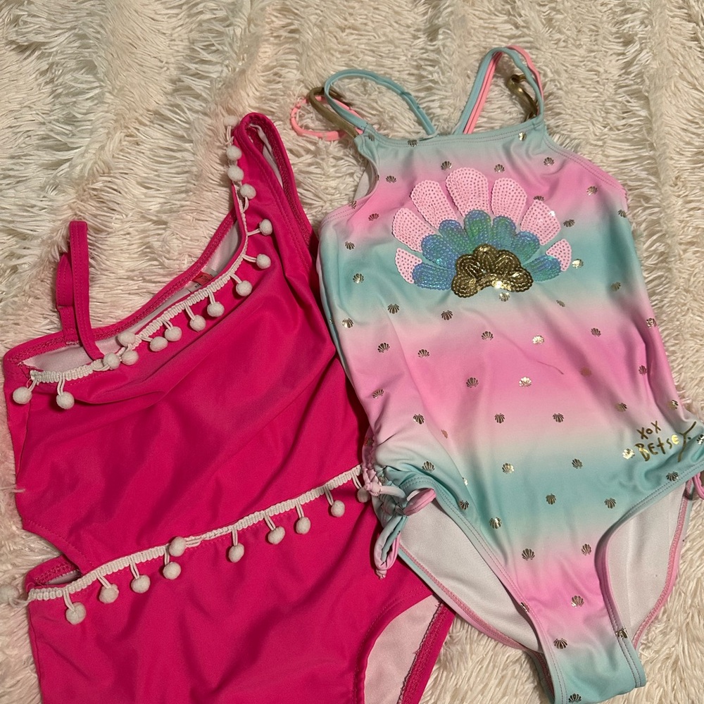 Betsey Johnson One Piece Swimsuit Set of Two - Kids Size 10